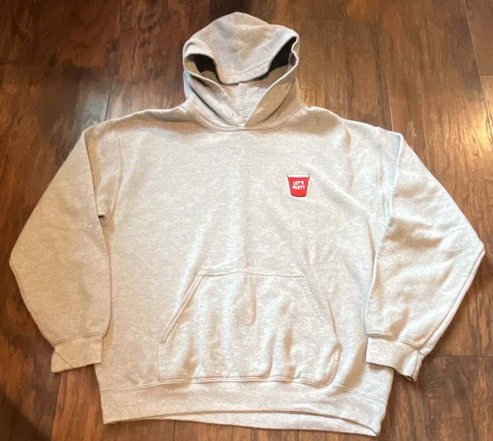 Artist Union Clothing Co. Let's Party Red Solo Cup Grey Hoodie Sweatshirt Size M